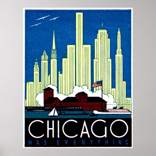 1930 Bezoek Chicago Poster (Voorkant)