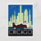 1930 Bezoek Chicago Poster Briefkaart (Voorkant)