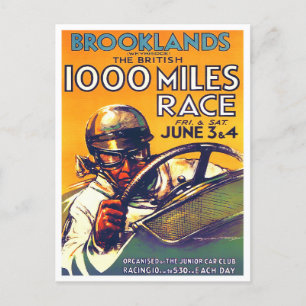 1930 Brooklands 1000 mijl race vintage Briefkaart
