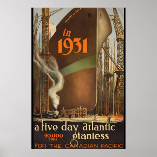 1930 Canadian Pacific Empress of Britain Reis Poster