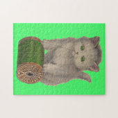 1930 Corticelli White kitten Legpuzzel (Horizontaal)