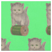 1930 Corticelli white kitten print Stof (Close Up)