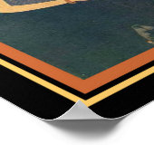 1930 Deco Afdrukken "Meisje in een ventilatortuin" Poster (Hoek)