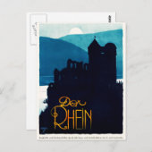 1930 Der Rhein Germany Travel Poster Briefkaart (Voorkant / Achterkant)