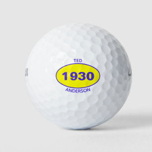1930 Editable 90th Birthday Yellow Personalized Golfballen
