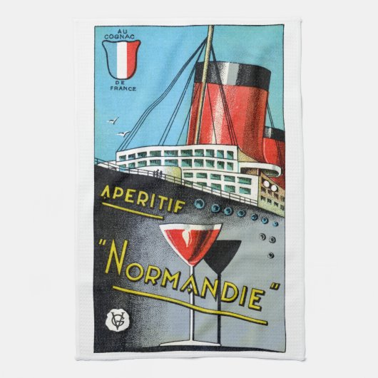 1930 Franse Apertif Normandie Theedoek (Verticaal)