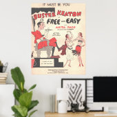 1930 Gratis en gemakkelijk, het moet je Buster Kea Poster (Thuiskantoor)