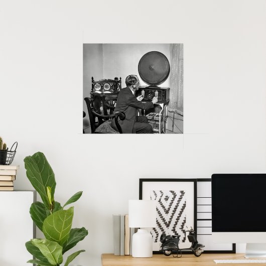 1930 HAM RADIO-EXPLOITANT POSTER (Thuiskantoor)