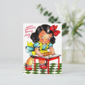  1930 Happy Birthday Young Lady Briefkaart (Staand voorkant)