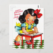  1930 Happy Birthday Young Lady Briefkaart (Voorkant / Achterkant)