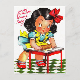 1930 Happy Birthday Young Lady Briefkaart