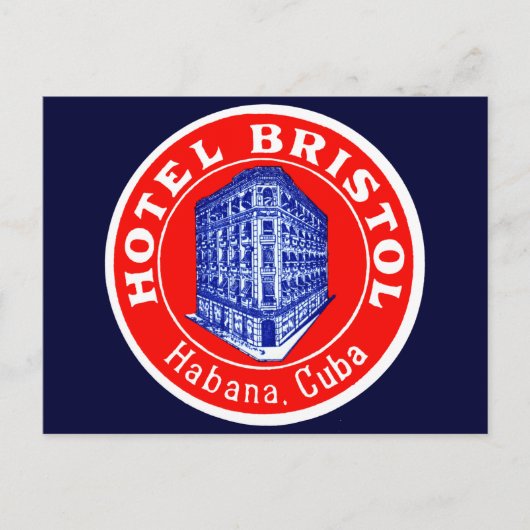 1930 Hotel Bristol Cuba Briefkaart (Voorkant)