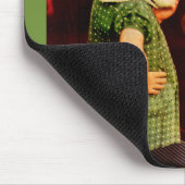 1930 klein meisje dat in de spiegel kijkt muismat (Hoek)