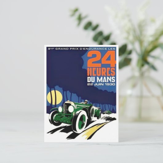1930 Le Mans 24 uur racing Briefkaart (Staand voorkant)