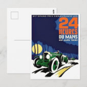 1930 Le Mans 24 uur racing Briefkaart (Voorkant / Achterkant)
