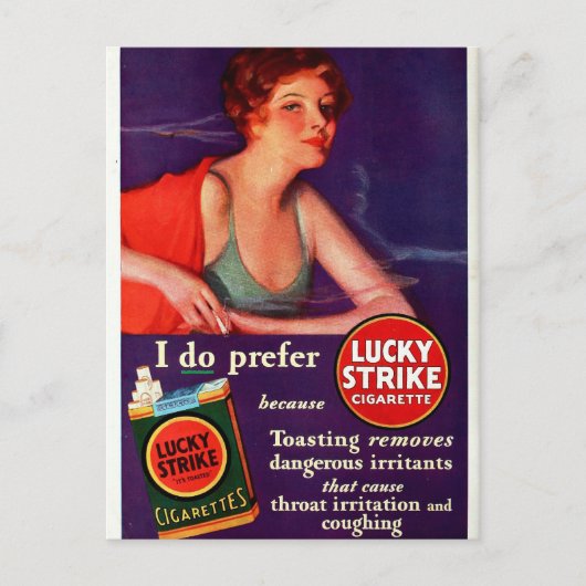 1930 Lucky Strike Briefkaart (Voorkant)