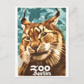 1930 Ludwig Hohlwein Berlijn Zoo Lynx Poster Briefkaart (Voorkant)