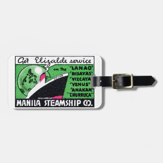 1930 Manila Steamship Company Bagagelabel (Voorkant horizontaal)
