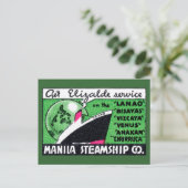 1930 Manila Steamship Company Briefkaart (Staand voorkant)