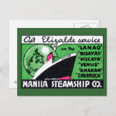 1930 Manila Steamship Company Briefkaart (Voorkant / Achterkant)