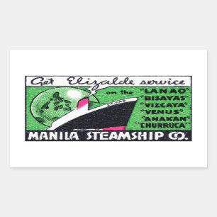 1930 Manila Steamship Company Rechthoekige Sticker