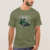 1930 Model A. Green Classic Hotrod Route66 T-Shirt (Voorkant)