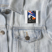 1930 Poznan Expo Poster Vierkante Button 5,1 Cm (In situ)