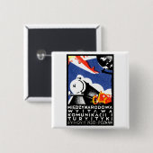 1930 Poznan Expo Poster Vierkante Button 5,1 Cm (Voorkant /achterkant)