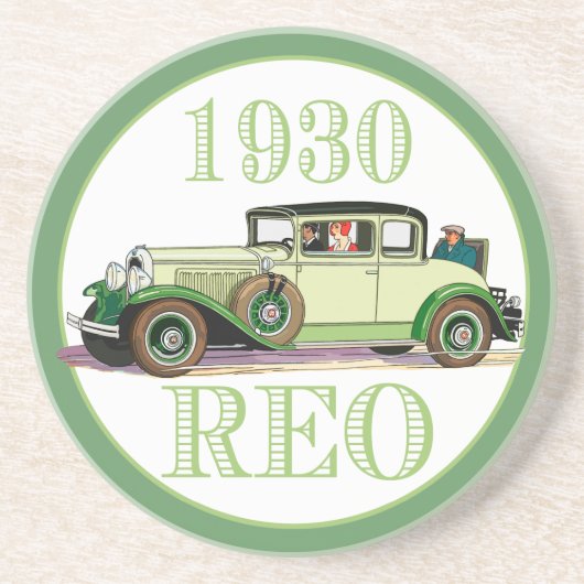 1930 REO Flying Cloud Model 20 Zandsteen Onderzetter (Voorkant)