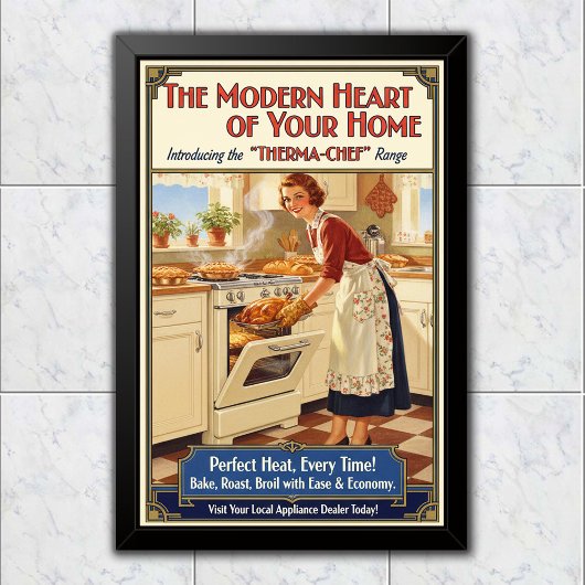 1930 Retro Therma-Chef Fornuis Reclame Poster