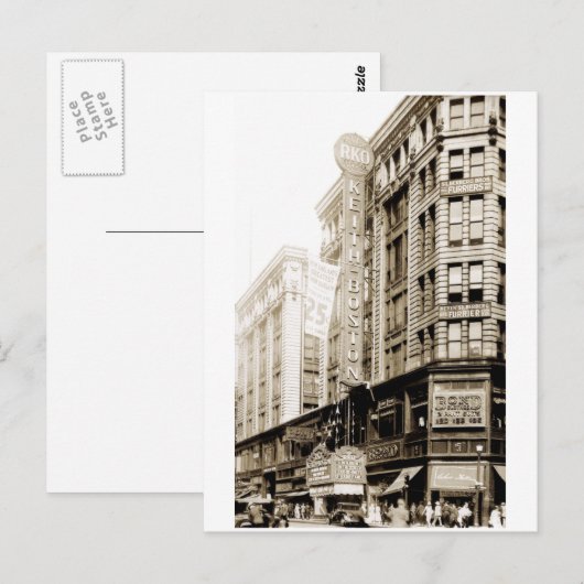1930 RKO Keith Theater in Boston Briefkaart (Voorkant / Achterkant)