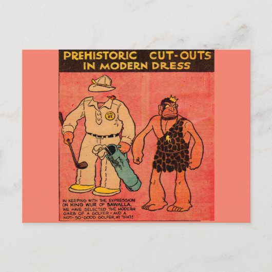 1930 strips, pop-upgrot man Koning Wur Briefkaart (Voorkant)