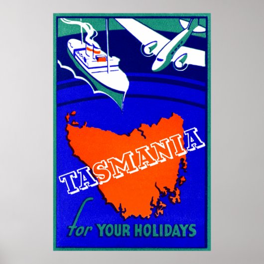 1930 Tasmania Travel Poster (Voorkant)