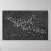 1930  tekening van vliegtuigpatenten poster (Voorkant)