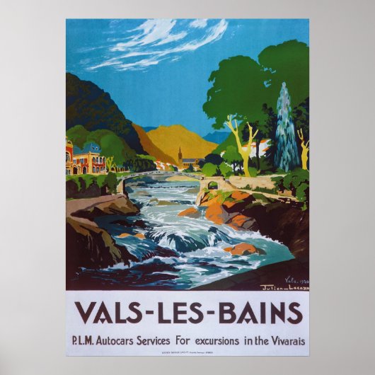 1930 Vals-les-Bains Frans reisposter Poster (Voorkant)