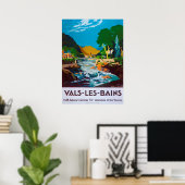1930 Vals-les-Bains Frans reisposter Poster (Thuiskantoor)