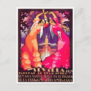 1930 vintage Feria de Sevilla Briefkaart