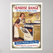 1930 Vintage Sunrise Range Oven Reclame Poster (Voorkant)