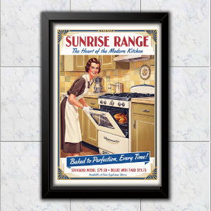 1930 Vintage Sunrise Range Oven Reclame Poster