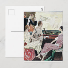 1930 Vintage Vrouwen in Avondjurken   Briefkaart