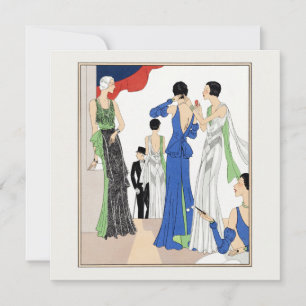 1930 Vintage vrouwen in avondjurken Kaart