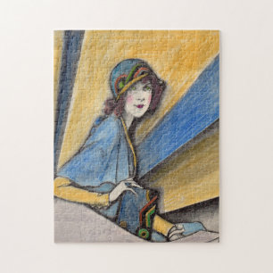 1930 vrouw in het pet van de cloche legpuzzel