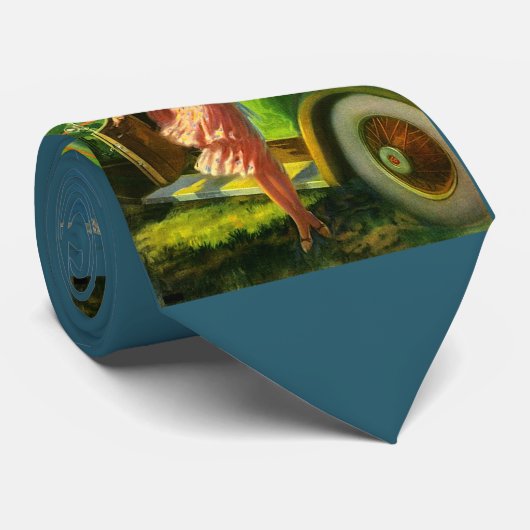 1930 Vrouwelijke auto en vliegtuig Stropdas (Opgerold)