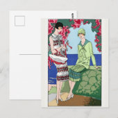 1930  vrouwen in dagjurken briefkaart (Voorkant / Achterkant)