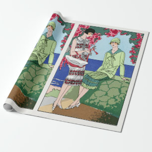 1930  vrouwen in dagjurken cadeaupapier