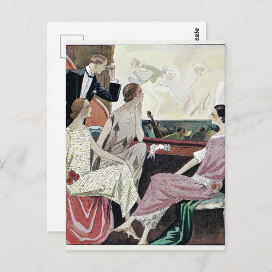 1930  vrouwen in 'Evening Gowns' Briefkaart (Voorkant / Achterkant)