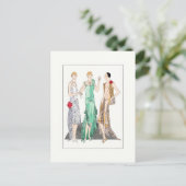 1930  vrouwen in 'Evening Gowns' Briefkaart (Staand voorkant)