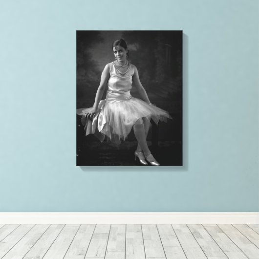1930 Zwarte vrouw Canvas Afdruk (Insitu (Houten vloer))