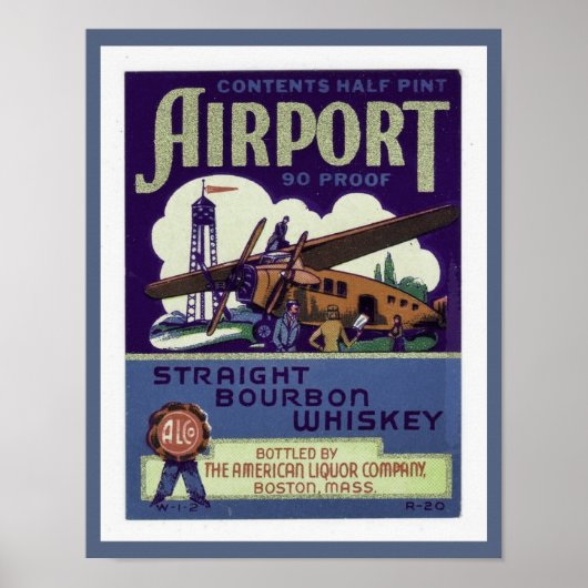 1930's Airport Bourbon Whiskey Poster (Voorkant)