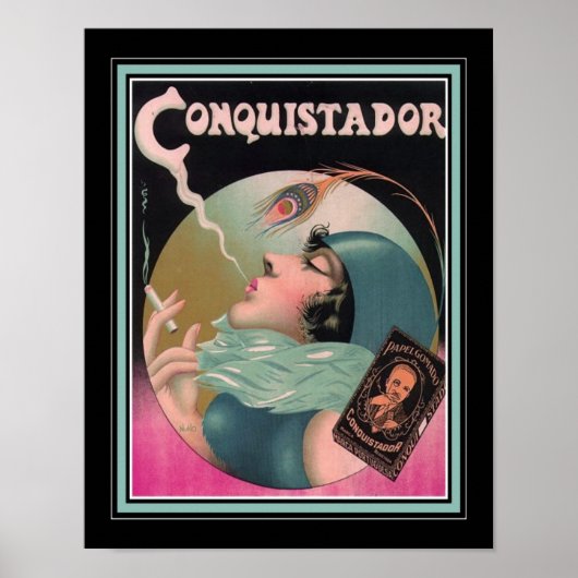 1930's Art Deco Conquistador Cigarette Ad Poster (Voorkant)